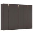 Rauch Luana 301cm 6 Door Wardrobe with Lighting - Graphite and Atlantic Dark Oak