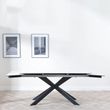 Sutton 6-10 Seater White Ceramic Extending Dining Table with Black Star Base
