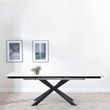 Sutton 6-10 Seater White Ceramic Extending Dining Table with Black Star Base