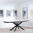 Sutton 6-10 Seater White Ceramic Extending Dining Table with Black Star Base