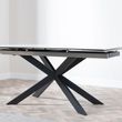 Sutton 6-10 Seater White Ceramic Extending Dining Table with Black Star Base