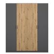 Rauch Miro 181cm 4 Door Wardrobe - Metallic Dark Grey and Artisan Oak