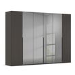 Rauch Paola 301cm 6 Door Wardrobe - Graphite and Grey Glass