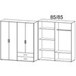 Rauch Rasant Extra 168cm 4 Door Wardrobe with 2 Drawers - Sonoma Oak and Metallic Dark Grey