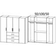 Rauch Evelyn 201cm 4 Door Wardrobe with Drawer - H 223cm - Sonoma Oak