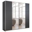 Rauch Kronach 218cm 2 Door Mirrored Sliding Wardrobe - Metallic Dark Grey