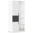 Rauch Maika 91cm 3 Door Combi Wardrobe - H 197cm - Alpine White and Metallic Dark Grey