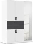 Rauch Maika 136cm 5 Door Combi Wardrobe - H 197cm - Alpine White and Metallic Dark Grey