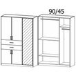 Rauch Maika 136cm 5 Door Combi Wardrobe - H 210cm - Artisan Oak
