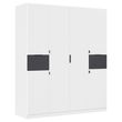 Rauch Ticao 181cm 6 Door Wardrobe - Alpine White and Metallic Dark Grey
