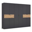 Rauch Ticao 271cm 10 Door Wardrobe - Metallic Dark Grey and Artisan Oak