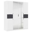 Rauch Ticao 181cm 6 Door Combi Wardrobe - Alpine White and Metallic Dark Grey