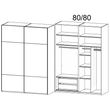 Rauch Contido 162cm 2 Door Sliding Wardrobe with Extras - Crystal White Glass