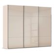 Rauch Contido 271cm 3 Door Sliding Wardrobe with Extras - Champagne Glass