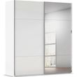 Rauch Contido 201cm 2 Door Sliding Mirror Wardrobe with Extras - Crystal White Glass