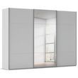 Rauch Contido 301cm 3 Door Sliding Mirror Wardrobe with Extras - Silk Grey