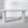 Bern Fluted 6 Seater White Washed Oak Effect Pedestal Dining Table - 160cm