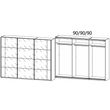 Rauch Artemis 271cm 3 Door Sliding Wardrobe - Alpine White and Basalt Glass