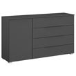 Rauch Monostar 1 Door Wide Sideboard - 120cm - Metallic Dark Grey