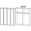 Rauch Monostar 181cm 4 Door Wardrobe - Alpine White with White Glass