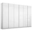 Rauch Monostar 271cm 6 Door Wardrobe - Alpine White with White Glass