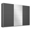 Rauch Belluno 271cm 3 Door Sliding Wardrobe with Mirror - Metallic Dark Grey