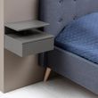 Ashlan Grey Painted 1 Drawer Wall Mounted Floating Bedside Table