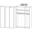 Rauch Skat Meridian 151cm 3 Door Wardrobe - Alpine White