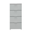 Rauch Skat Meridian 4 Drawer Narrow Chest - Silk Grey and Silk Grey Glass