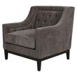 Libra Theodore Warm Grey Fabric Buttoned Armchair