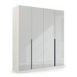 Rauch Quadra Spin 181cm 4 Door Wardrobe - Alpine White and Crystal White Glass