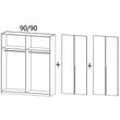 Rauch Quadra Spin 181cm 4 Door Wardrobe - Alpine White and Crystal White Glass
