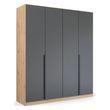 Rauch Quadra Spin 181cm 4 Door Wardrobe - Artisan Oak and Metallic Dark Grey