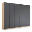 Rauch Quadra Spin 271cm 6 Door Wardrobe - Artisan Oak and Metallic Dark Grey