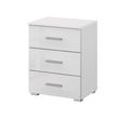 Rauch Elegant4you 3 Drawer Bedside Cabinet - Alpine White and White High Gloss