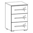 Rauch Elegant4you 3 Drawer Bedside Cabinet - Alpine White and White High Gloss
