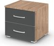 Rauch Aditio 2 Drawer Bedside Cabinet - Sonoma Oak and Metallic Dark Grey