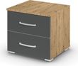 Rauch Aditio 2 Drawer Bedside Cabinet - Artisan Oak and Metallic Dark Grey