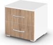 Rauch Aditio 2 Drawer Bedside Cabinet - Alpine White and Sonoma Oak
