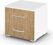 Rauch Aditio 2 Drawer Bedside Cabinet - Alpine White and Artisan Oak