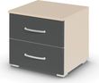 Rauch Aditio 2 Drawer Bedside Cabinet - Champagne and Metallic Dark Grey