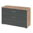 Rauch Aditio 3 Drawer Wide Chest - Sonoma Oak and Metallic Dark Grey