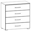 Rauch Aditio 4 Drawer Wide Chest - Alpine White and Metallic Dark Grey