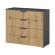 Rauch Aditio 4 Drawer Wide Chest - Metallic Dark Grey and Artisan Oak