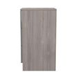 Milan Grey Gloss and Grey Oak 3 Drawer Bedside Cabinet