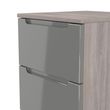 Milan Grey Gloss and Grey Oak 3 Drawer Bedside Cabinet