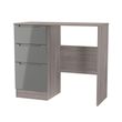 Milan Grey Gloss and Grey Oak 3 Drawer Single Dressing Table