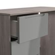 Milan Grey Gloss and Grey Oak 3 Drawer Single Dressing Table