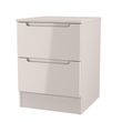 Milan Cashmere Gloss 2 Drawer Bedside Cabinet