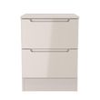 Milan Cashmere Gloss 2 Drawer Bedside Cabinet